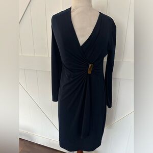 Brand new with tags navy size 4 chaps dress with gold buckle
